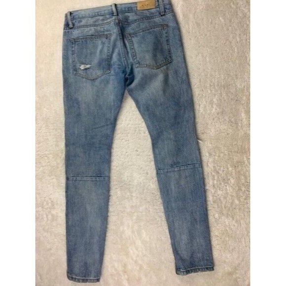M N M L Size 31 Mens Jeans Ankle Zip Button Fly Cotton Destroyed Distres… - Picture 6 of 6